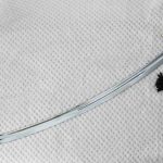 Curved SiCh-KzO saber blade with a long fuller, viewed from the tip